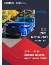 LEXUS UX200 2021-2022 OWNERS MANUAL